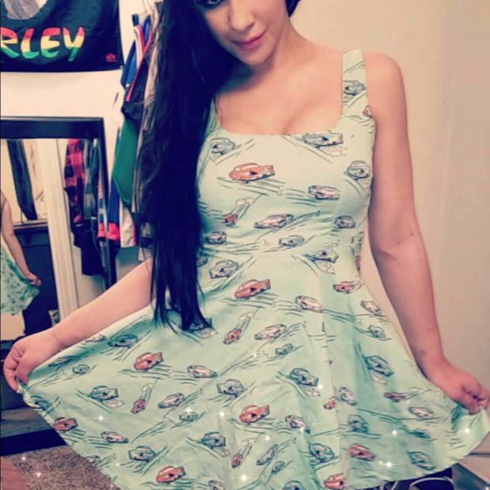 Sz Small seafoam green dress pinup retro 50s car - Picture 2 of 6